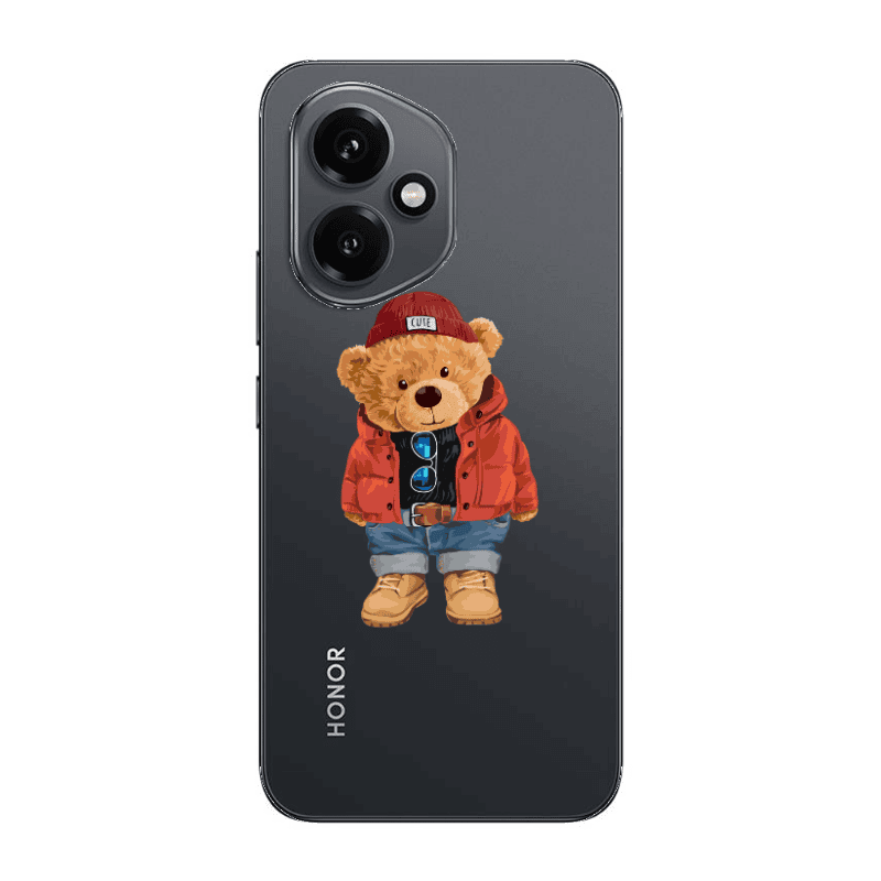 Honor Magic 400 Bear in a hat Transparent Silicone TPU Θήκη